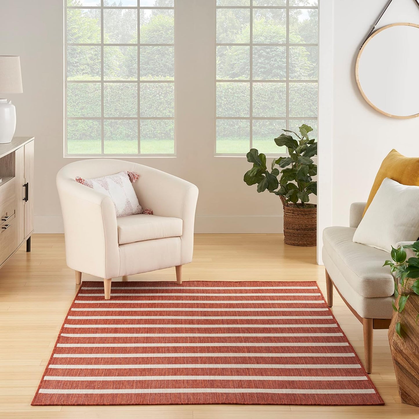 Nourison Home Positano 7' x 10' Fabric Terracotta Area Rug