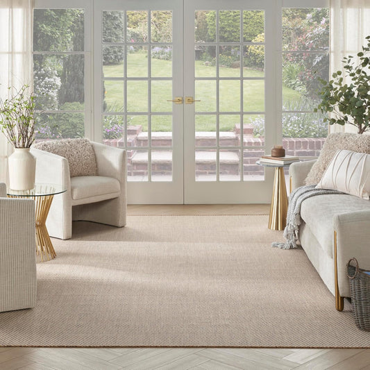 Nourison Home Courtyard Jute Ivory 9' x 12' Area Rug - Easy Clean, Non Shedding, Bed Room, Living Room, Dining Room, Kitchen (9' x 12')