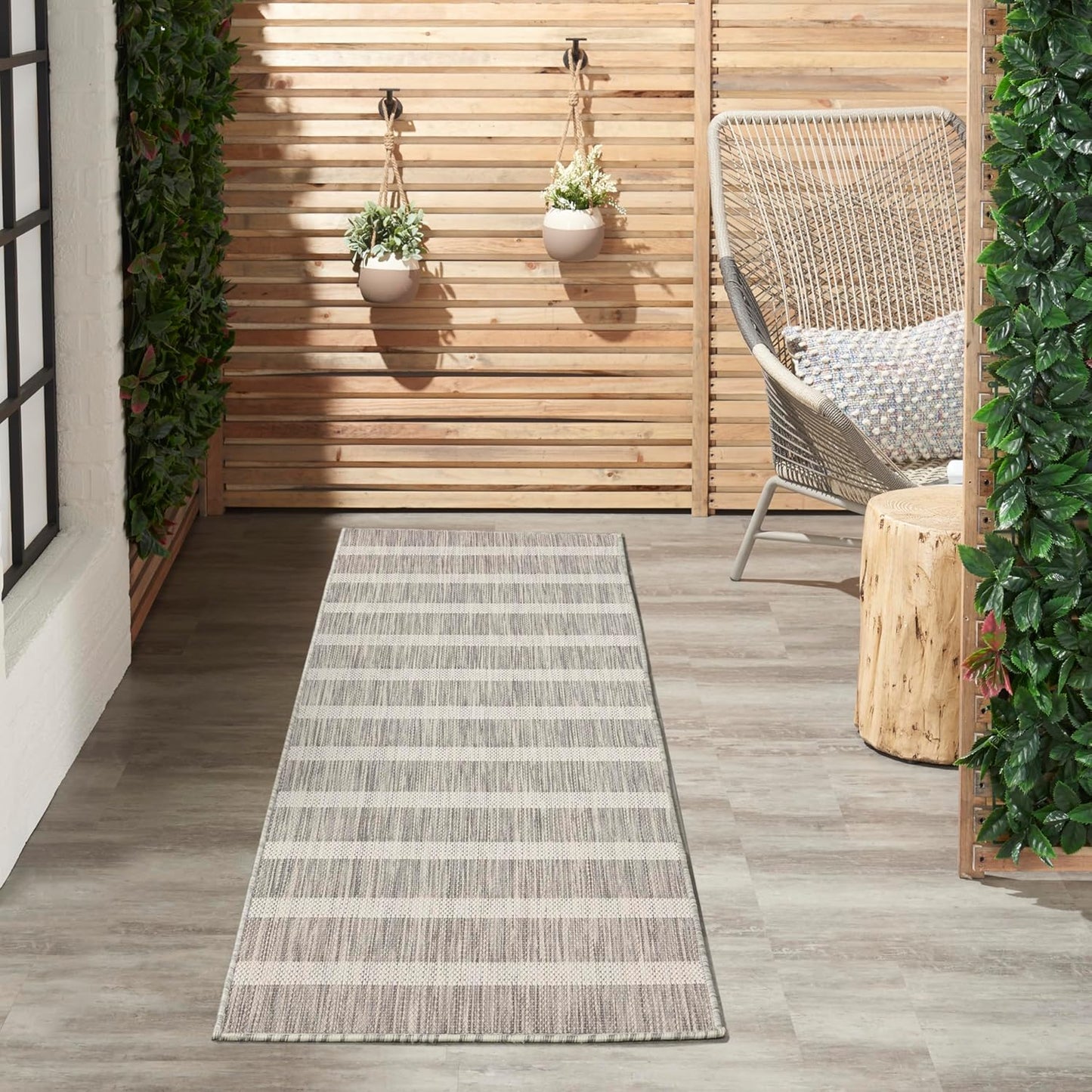 Nourison Home Positano Grey Ivory 2' x 6' Area Rug Easy Clean, Non Shedding, Bed Room, Living Room, Dining Room, Kitchen (6' Runner)