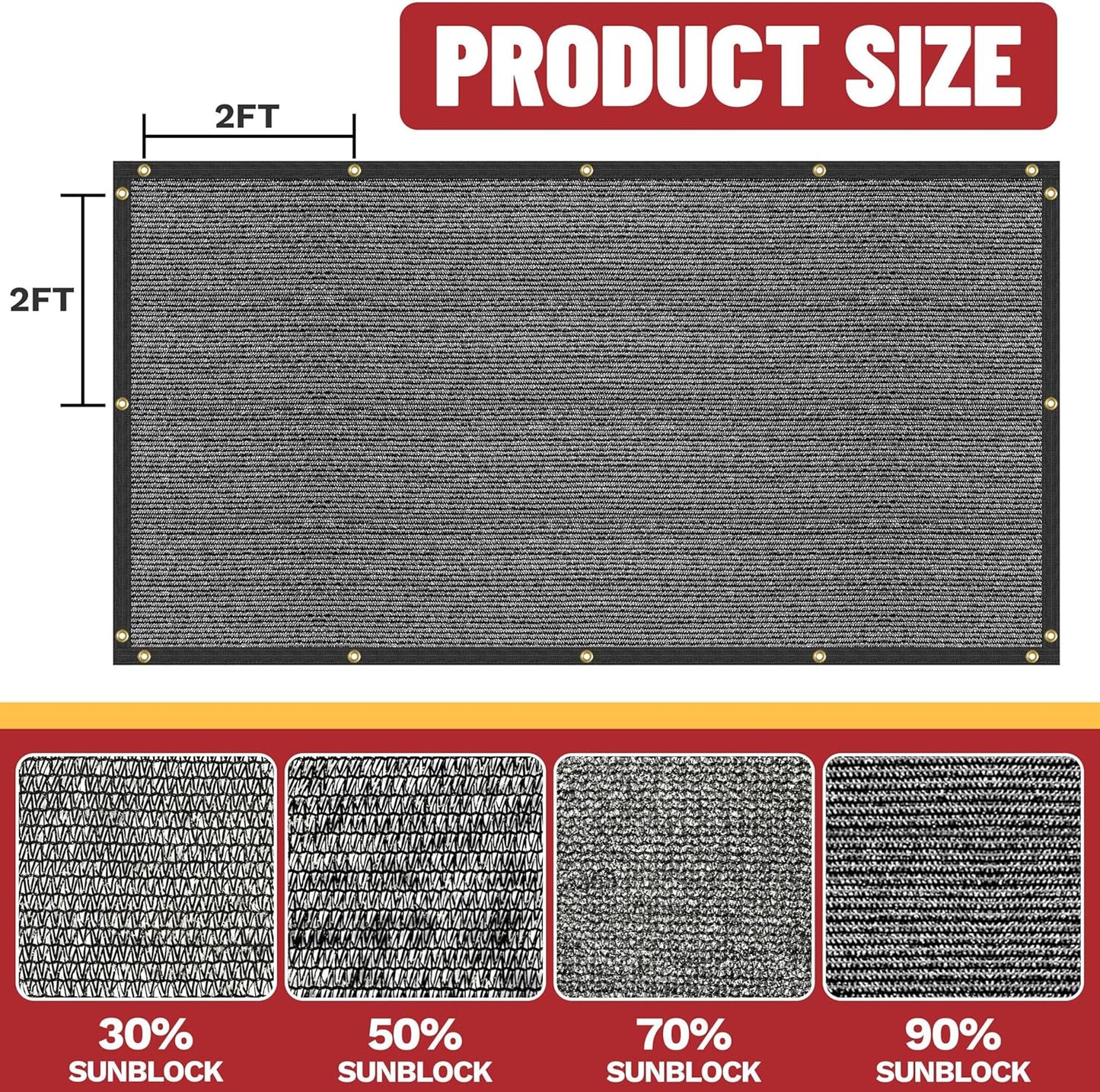 ShadeMart 50% Shade Cloth for Plant, Black 14FT x 49FT Custom Size Outdoor Shade Tarp, Shade Cover with Upgrade Grommets and Zip Ties, Netting Sunblock Net for Vegetables Flower Garden Greenhouse