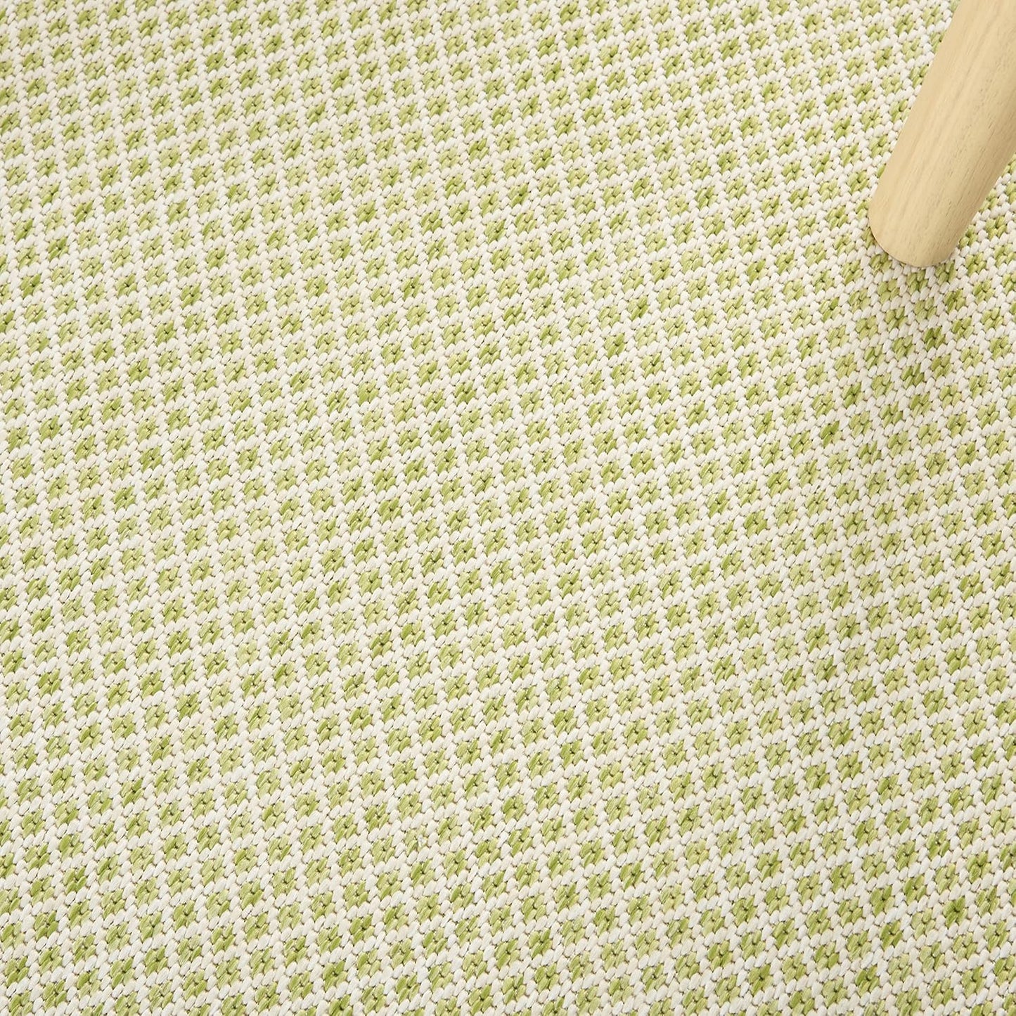 Nourison Home Courtyard Indoor/Outdoor Ivory Green 7' x 10' Area Rug, Geometric, Easy Cleaning, Non Shedding, Bed Room, Living Room, Dining Room, Deck, Patio, Backyard (7x10)
