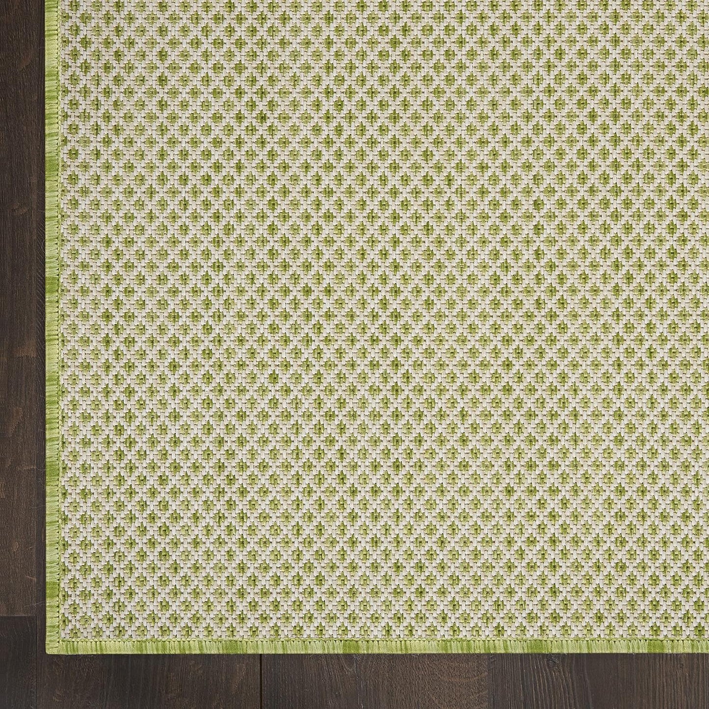 Nourison Home Courtyard 4' x Square Ivory Green Fabric Modern Area Rug (4' Square)