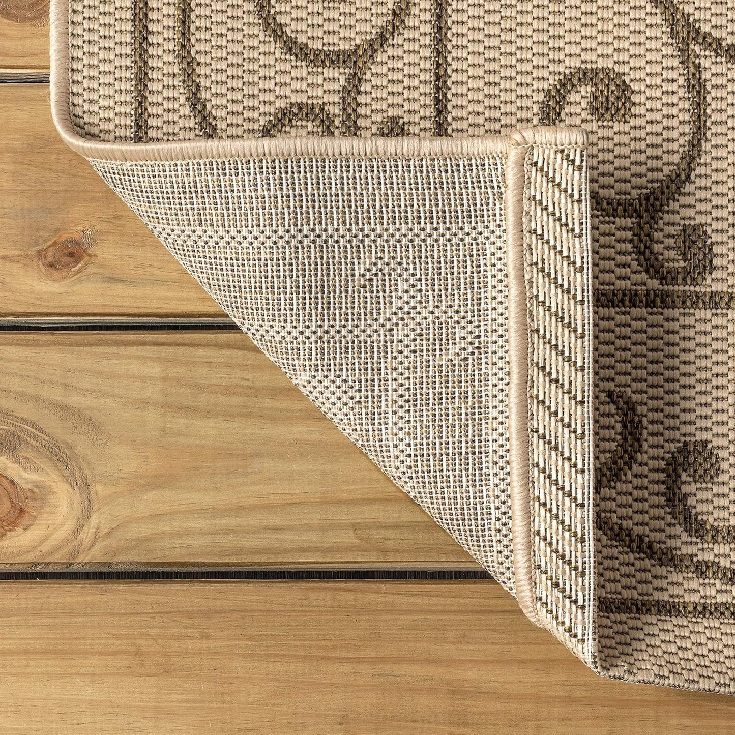 JONATHAN Y SMB106A-9R Charleston Vintage Filigree Textured Weave Beige/Brown 9' Round Indoor/Outdoor Area Rug, Pet Friendly, Non-Shedding, Stain Resistant, Easy-Cleaning for Backyard, Patio, Porch