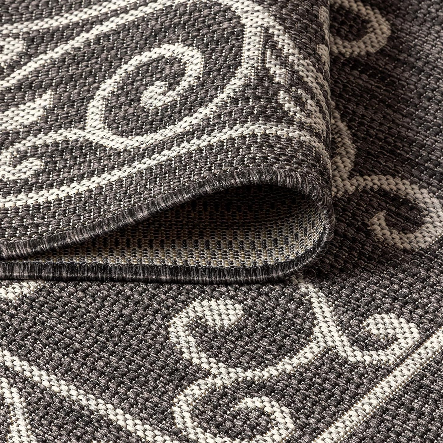 JONATHAN Y SMB106G-8TGN Charleston Vintage Filigree Textured Weave Black/Gray 8' Octagon Indoor/Outdoor Area Rug, Non-Shedding, Stain Resistant,Fade Resistant, Easy-Cleaning for Backyard Patio, Porch