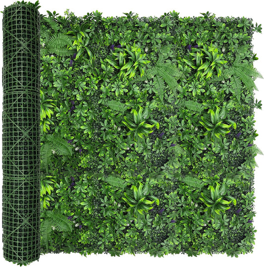 Artificial Green Boxwood Grass Wall Roll: 60"x128"(53.5 SQFT) UV Protected Ivy Privacy Hedge Fence Screen for Chain Link Fences Panel Indoor,Outdoor Patio Balcony & Garden