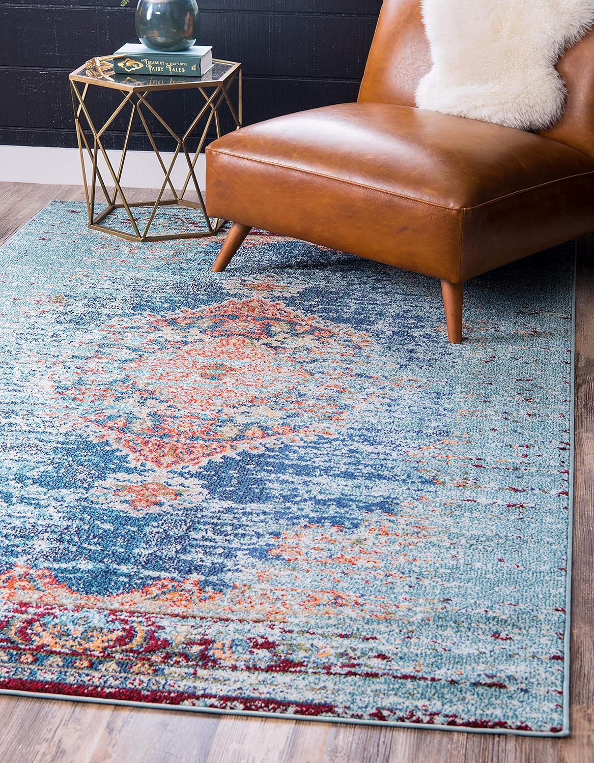 Unique Loom Outdoor Solid Collection Area Rug (9' x 12' 2" Rectangle Rust Red/Beige)